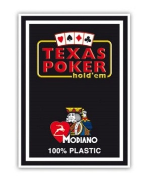 Karty Modiano Texas Jumbo 100% Plastic Czarny