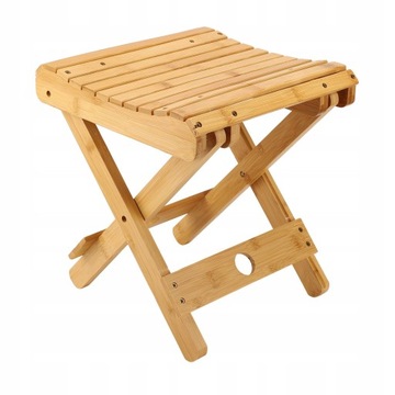 SKŁADANY STOŁEK BAMBUS MASAŻ SKLEP GOLENIE 31,5 x 28,5 x 28 CM