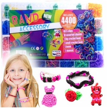 GUMKI DO ROBIENIA BRANSOLETEK DUŻY ZESTAW 4400+ ELEMENTÓW XXL PREZENT