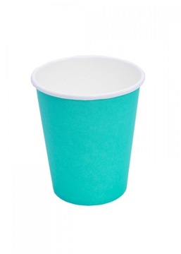 Kubki papierowe jednorazowe TURKUSOWE 250ml 50szt (do dalszej odsprzedaży)