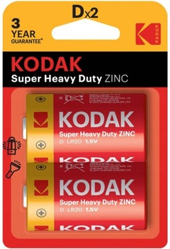 2x Bateria KODAK D R20 LR20 Extra Heavy Duty 1.5 V