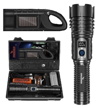 MOCNA LATARKA TAKTYCZNA LED 20000 + Latarka Kempingowa POWERBANK SHADOWHAWK