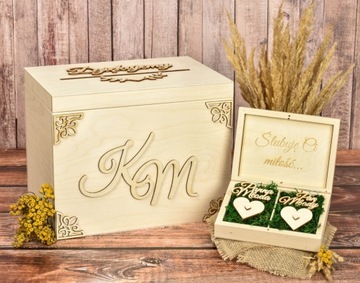 КОРОБКА ДЛЯ КОНВЕРТОВ + НАБОР ДЛЯ ОБРУЧАЛЬНЫХ КОЛЬЦ Свадьба