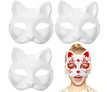 МАСКА КОТА ДЕТСКАЯ РАСПИСАНИЕ МАСКИ СО СМЕШАННЫМИ ЖИВОТНЫМИ 3 ШТ.