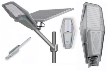 DUŻA LAMPA ULICZNA OGRODOWA LED 1000W PRZEMYSŁOWA Z PANELEM SŁONECZNYM