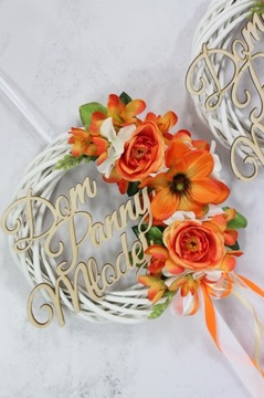 Венок на дверь Дом невесты ОРАНЖЕВЫЙ