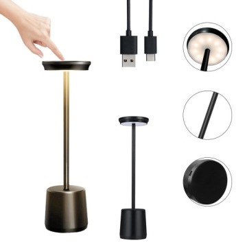 METALOWE LAMPA STOŁOWA LED LIGHT DESKTOP CIRCLE TOUCH NIGHT