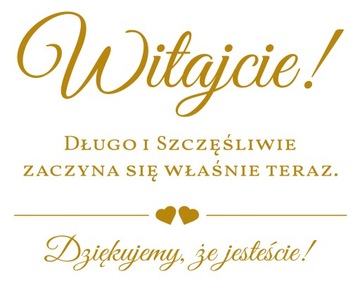 naklejka powitalna Witajcie, długo i szczęśliwie na ściankę lustro 55x43