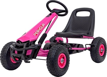 GOKART NA PEDAŁY POMPOWANE KOŁA AIR RÓŻOWY