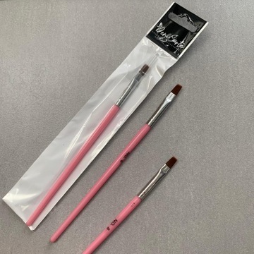 PĘDZELEK PĘDZEL DO ŻELU AKRYLU AKRYLOŻELU DO ZDOBIEŃ PŁASKI 8 mm MANICURE