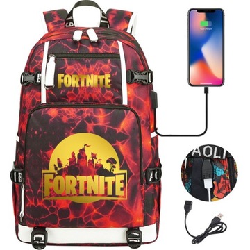 HIGH-CAPACITY DUŻY PLECAK FORTNITE WODOODPORNY USB NOWE WZORY-10