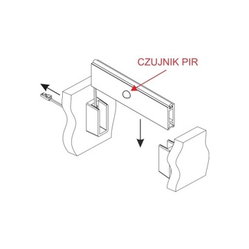 Drążek do szafy Reling wyłącznik ruchowy 851-900mm