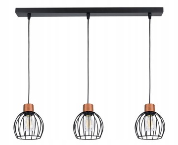 LAMPA WISZĄCA SUFITOWA REGULOWANA KULA DRUCIANA 3X