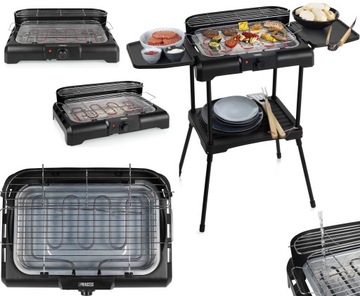 GRILL elektryczny stojący BEZ DYMU na BALKON OGRÓD z NOGAMI lub BEZ + PÓŁKI