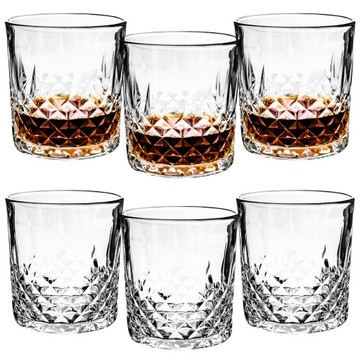 Szklanki do whisky drinków koniaku zestaw szklanek ze wzorem 6 szt 6x340ml