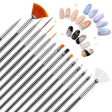 MEGA SET Кисти для дизайна ногтей с акриловым гелем, 31 элемент