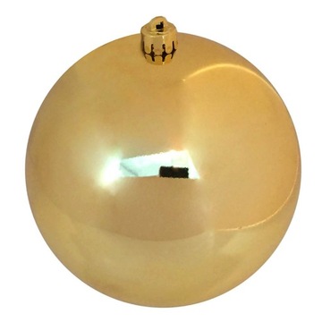 Большая пластиковая елочная игрушка, 14 см, золото.