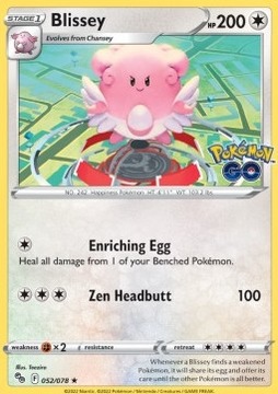 Pokemon TCG - Blissey (PGO 052) HOLO