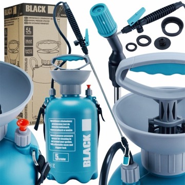 OPRYSKIWACZ CIŚNIENIOWY RĘCZNY DO ROŚLIN 5L Z REGULOWANĄ LANCĄ BLACK