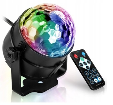 LAMPA KULA DYSKOTEKOWA PROJEKTOR REFLEKTOR LED RGB PILOT RÓZNE KOLORY