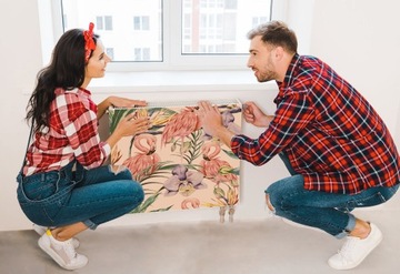 MAGNETYCZNA OSŁONA NA KALORYFER 60x60 FLAMINGI FOTOTAPETA