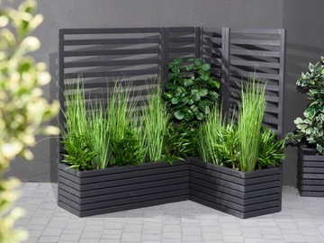 Duża donica ogrodowa antracytowa 100cm, wkład 3x18l taras balkon ogród