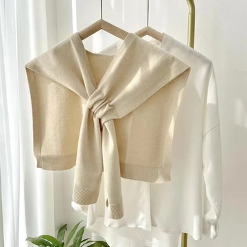 Fashionable Lazy Style Knitted Poncho with Cross S