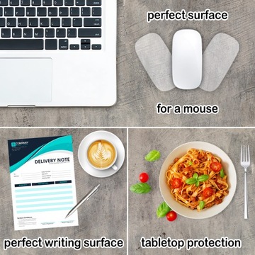 Коврик защитный 120х60 для письменного стола, темный бетон.