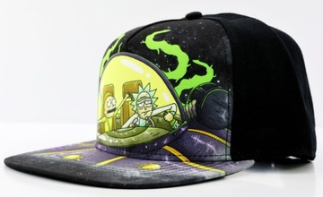 Czapka z prostym daszkiem męska Rick and Morty SNAPBACK 55-60cm czarna HAFT