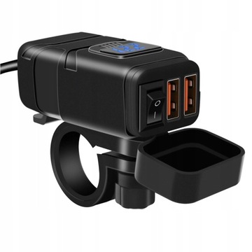 2xUSB QC3.0 вольтметр питания мотоцикла