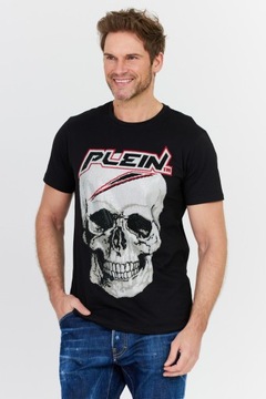 Philipp Plein czarny t-shirt z czaszką i logo XL