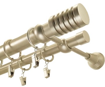 KARNISZ METALOWY PODWÓJNY fi 25 + 19 / 120 cm