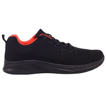 BUTY MĘSKIE SPORTOWE CZARNE WIĄZANE DO BIEGANIA
