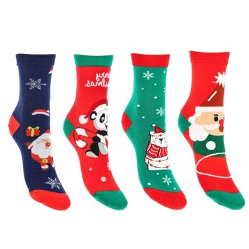 Женские рождественские носки для подарка из 4 пар