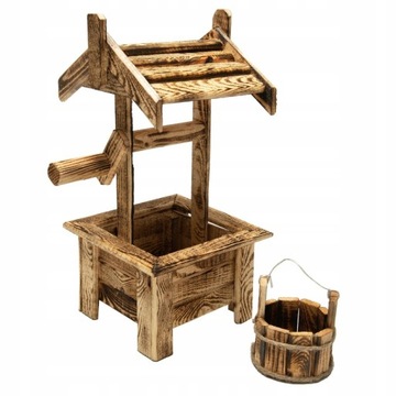 DREWNIANA DEKORACYJNA STUDNIA NA ROŚLINY I KWIATY