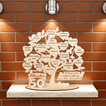 ПЕРСОНАЛИЗИРОВАННЫЙ ПОДАРОК ​​НА ДЕНЬ РОЖДЕНИЯ 18-99 ГРАВИРОВКА ДЕРЕВО - ПОЛЬСКАЯ РУЧНАЯ РАБОТА