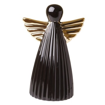 КЕРАМИЧЕСКАЯ ФИГУРКА АНГЕЛА ЧЕРНО-ЗОЛОТАЯ МИНИ 7 СМ