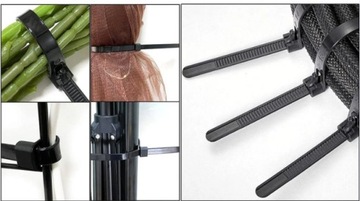 Многоразовые черные браслеты 7,4 Х 450/100 с