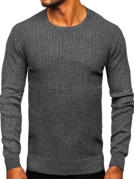 SWETER MĘSKI BASIC GRAFITOWY S8523 DENLEY_2XL