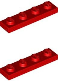 LEGO Płytka 1x4 Czerwony Red 3710 371021 2szt NOWA