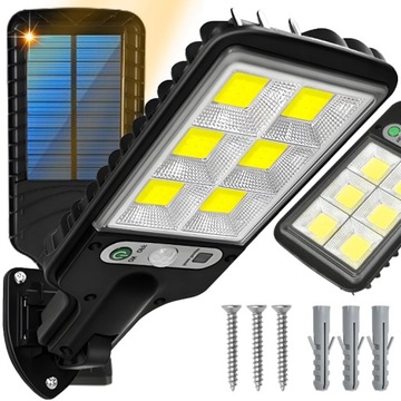 MOCNA LAMPA SOLARNA LED ARSA CZUJNIK ZMIERZCHU I RUCHU