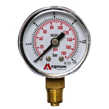 MANOMETR 40MM RADIALNY 1/8 12 BAR CIŚNIENIA DOLNY