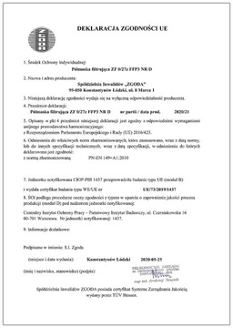 ЗАЩИТНАЯ МАСКА FFP3 ФИЛЬТР 99%