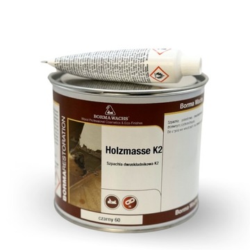Szpachla do drewna Holzmasse K2 Borma Wachs - Czarna (60) 750ml