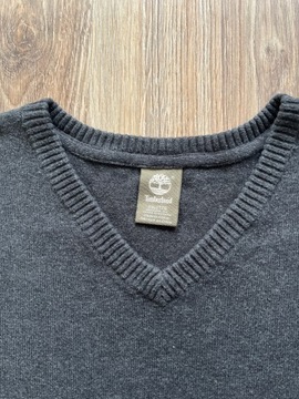 TIMBERLAND sweter męski dekolt w serek r. XXL szary