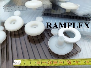 Грибовидные шляпки для монтажа поликарбоната, упаковка 20 шт., толщина 10 мм, белые.