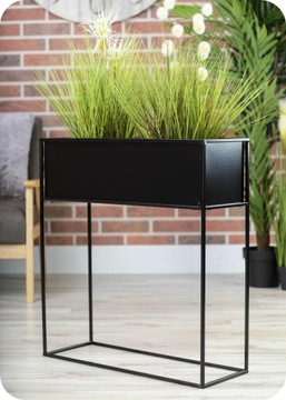 Современная коробчатая подставка для цветов 70 см лофт черная