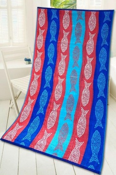 Ręcznik plażowy Bora Bora fuksja niebieski 90X170