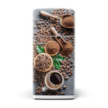 Магнитный коврик для холодильника Кофейные зерна на деревянном фоне 3D Сделано по мерке