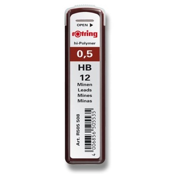 Grafity do ołówka automatycznego 0,5 mm HB ROTRING Rysiki